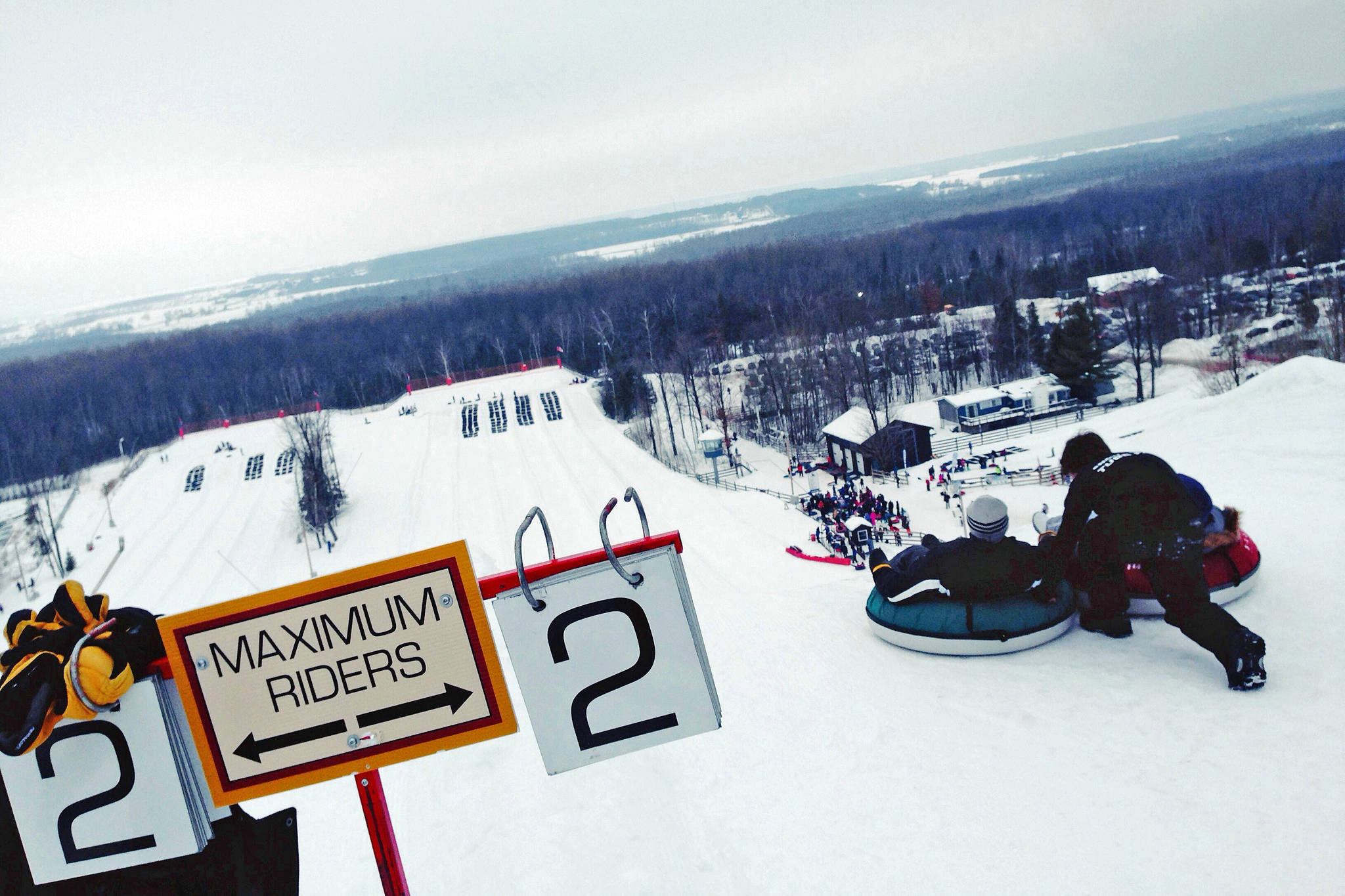 Snowtubing by students of Cestar High school Toronto,Ontario 